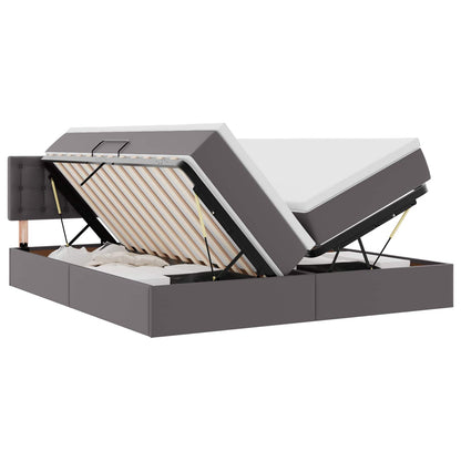 Letto con Contenitore Grigio 180 x 200 cm Pelle Sintetica | homemem39