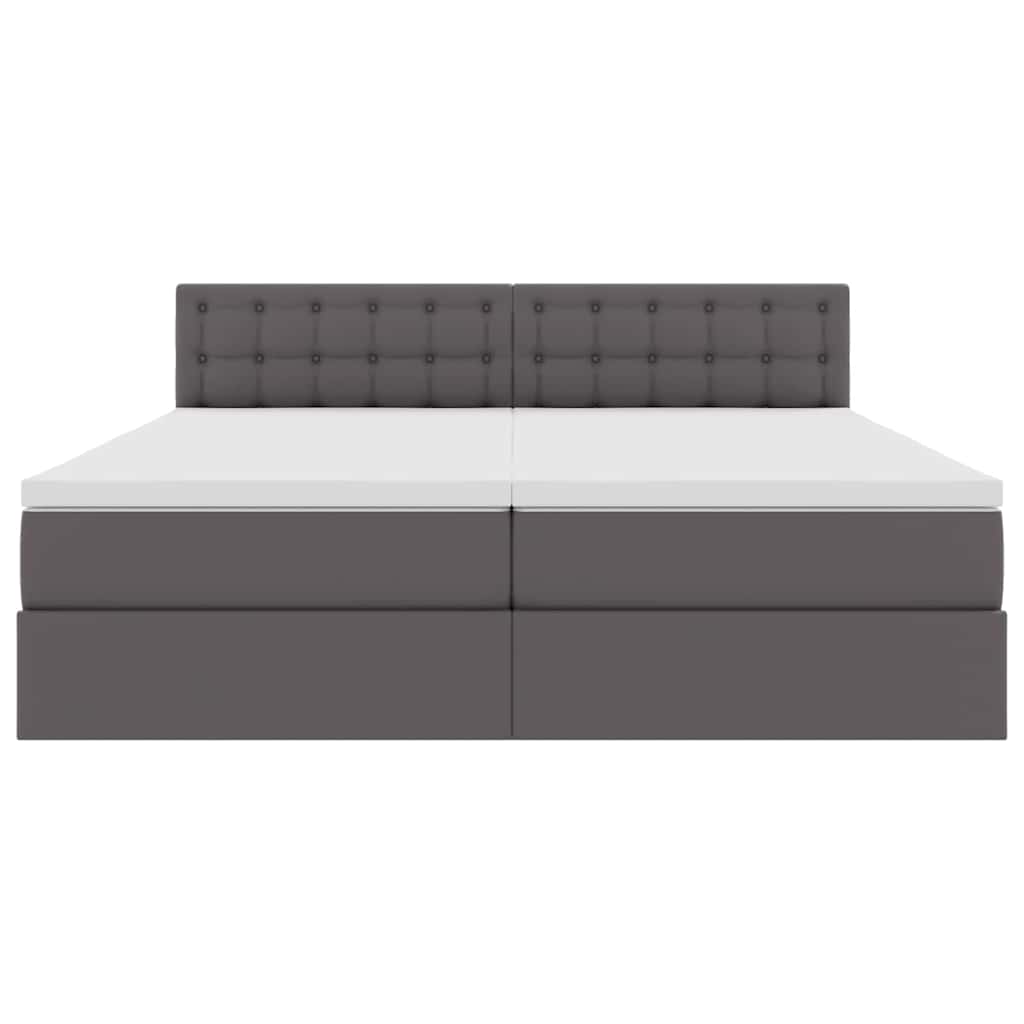 Letto con Contenitore Grigio 180 x 200 cm Pelle Sintetica | homemem39