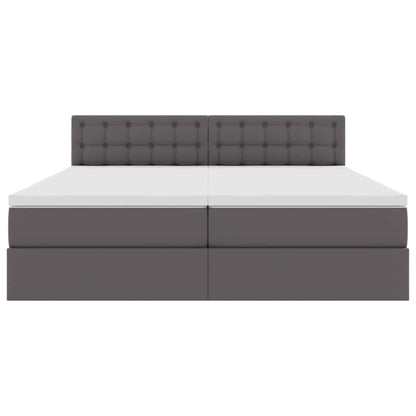 Letto con Contenitore Grigio 180 x 200 cm Pelle Sintetica | homemem39