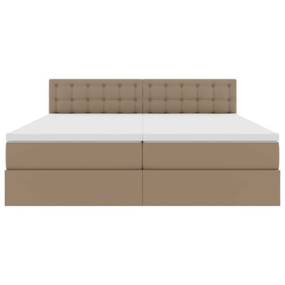 Letto con Contenitore Cappuccino 180 x 200 cm Pelle Sintetica
