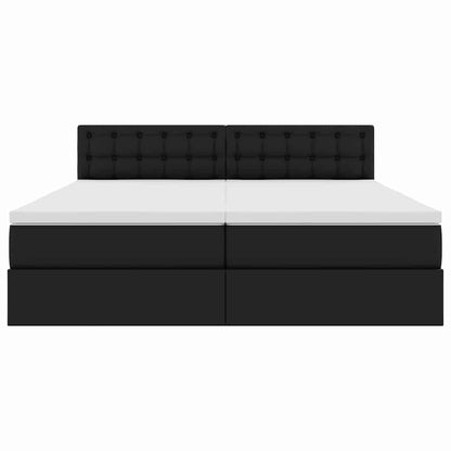 Letto con Contenitore Nero 200 x 200 cm Pelle Sintetica | homemem39