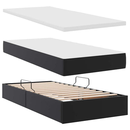 Letto con Contenitore Nero 200 x 200 cm Pelle Sintetica | homemem39