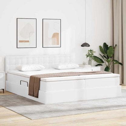 Letto con Contenitore Bianco Puro 200 x 200 cm Pelle Sintetica | homemem39