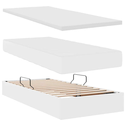 Letto con Contenitore Bianco Puro 200 x 200 cm Pelle Sintetica | homemem39