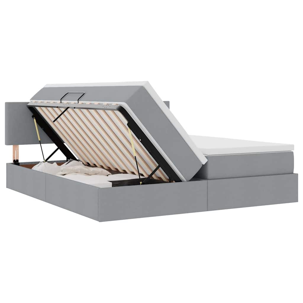 Letto con Contenitore con materasso Grigio chiaro 180 x 200 cm | homemem39