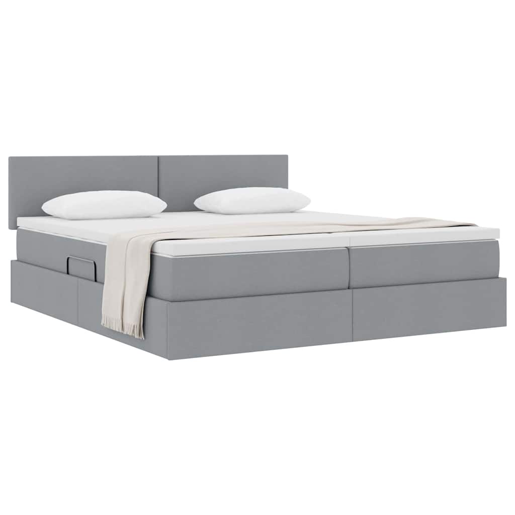 Letto con Contenitore con materasso Grigio chiaro 180 x 200 cm | homemem39