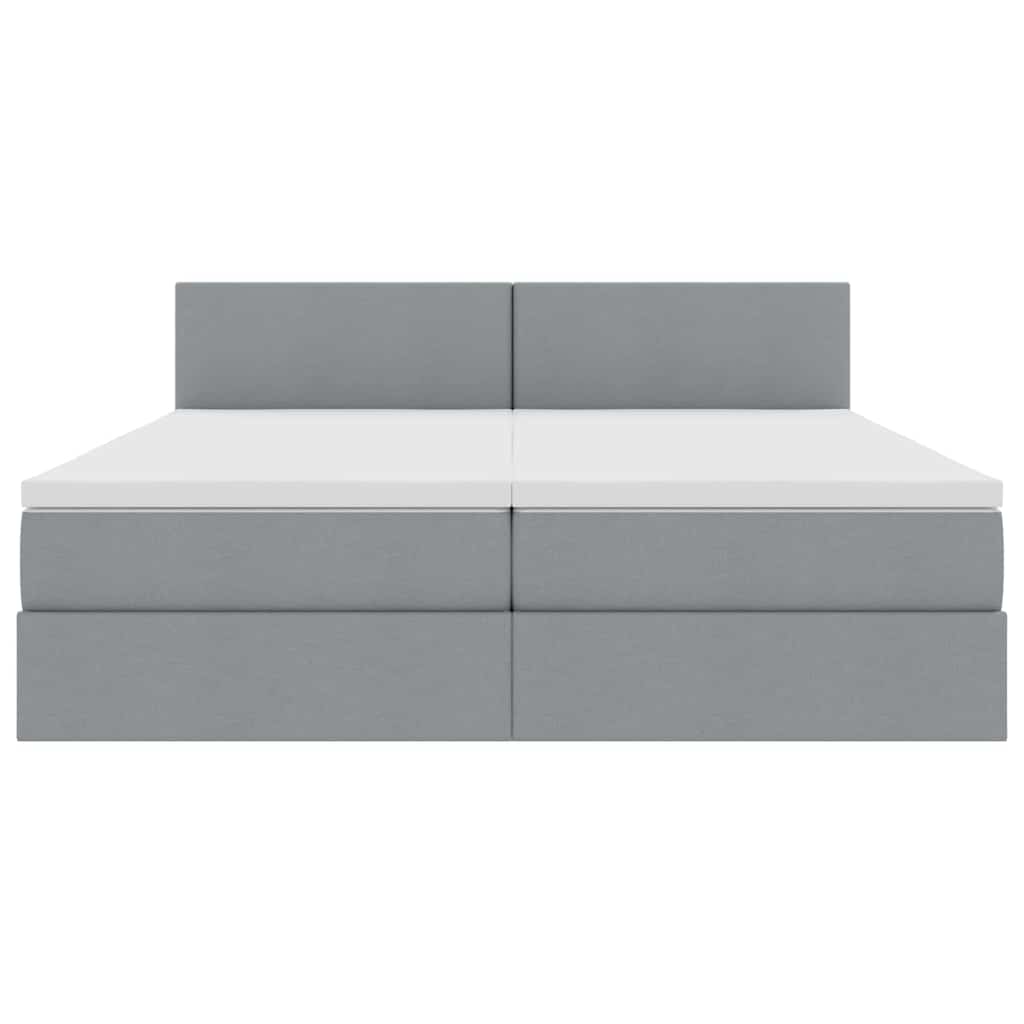 Letto con Contenitore con materasso Grigio chiaro 200 x 200 cm | homemem39