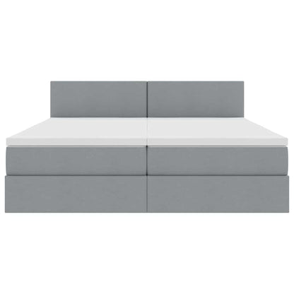 Letto con Contenitore con materasso Grigio chiaro 200 x 200 cm | homemem39
