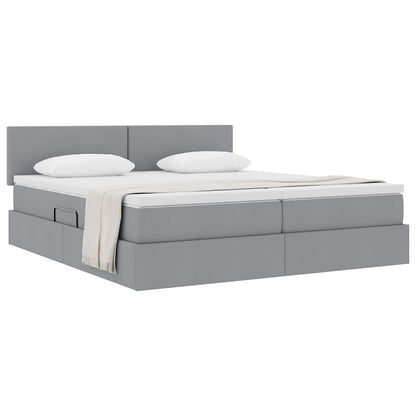 Letto con Contenitore con materasso Grigio chiaro 200 x 200 cm | homemem39
