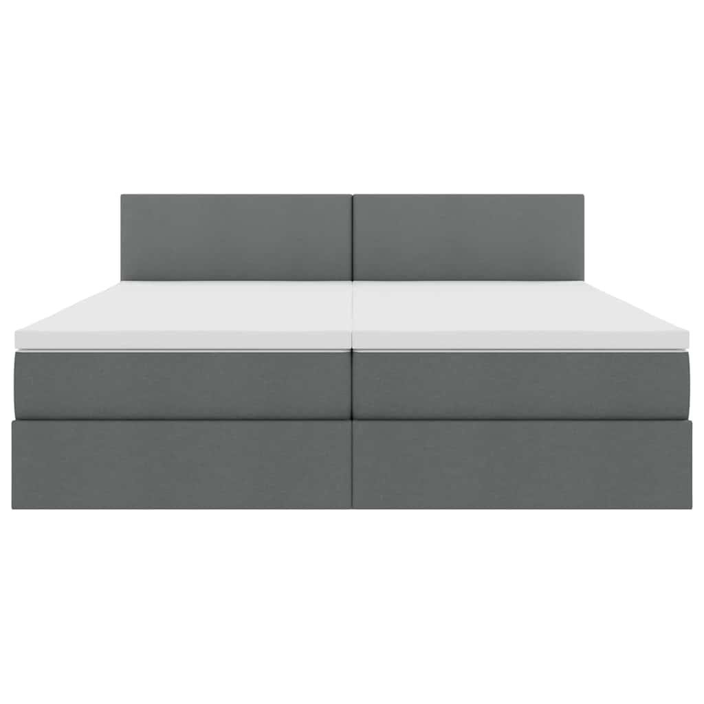 Letto con Contenitore Grigio scuro 200 x 200 cm Pelle Sintetica | homemem39