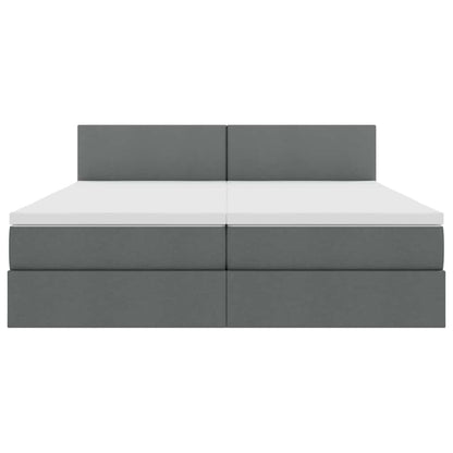 Letto con Contenitore Grigio scuro 200 x 200 cm Pelle Sintetica | homemem39