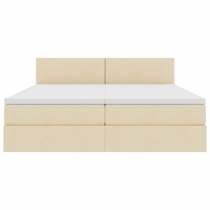 Letto con Contenitore Crema 200 x 200 cm Pelle Sintetica | homemem39