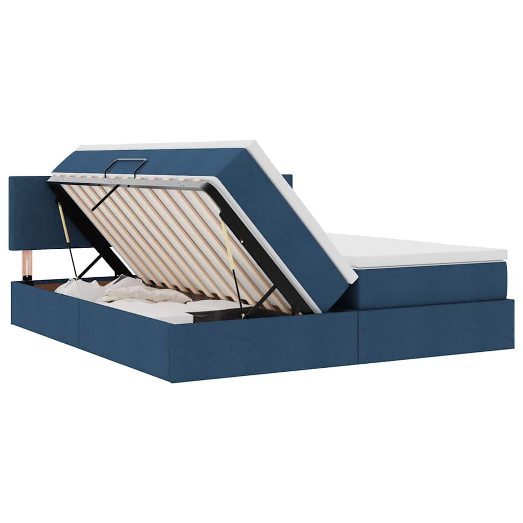Letto con Contenitore Blu 100 x 200 cm Pelle Sintetica | homemem39
