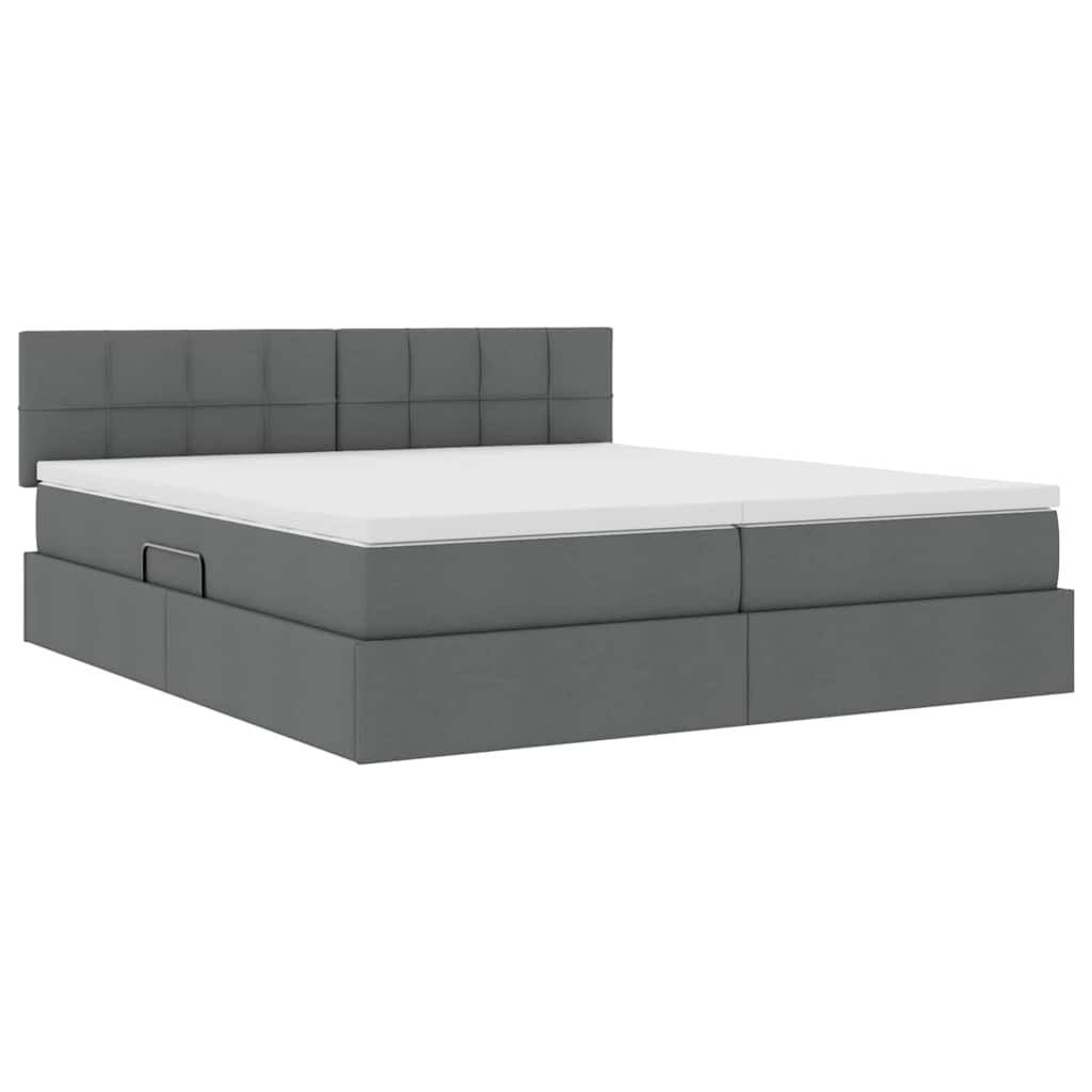 Letto con Contenitore Grigio scuro 180 x 200 cm Pelle Sintetica | homemem39
