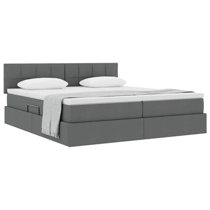 Letto con Contenitore Grigio scuro 180 x 200 cm Pelle Sintetica | homemem39