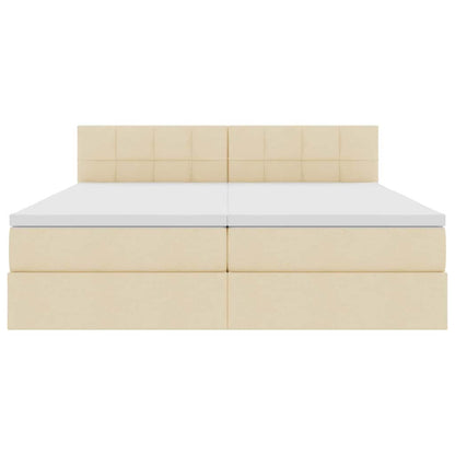 Letto con Contenitore Crema 180 x 200 cm Pelle Sintetica