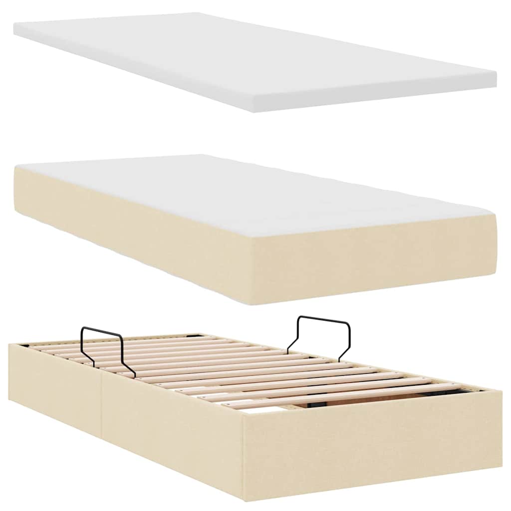 Letto con Contenitore Crema 180 x 200 cm Pelle Sintetica | homemem39