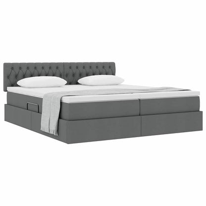 Letto con Contenitore Grigio scuro 180 x 200 cm Pelle Sintetica