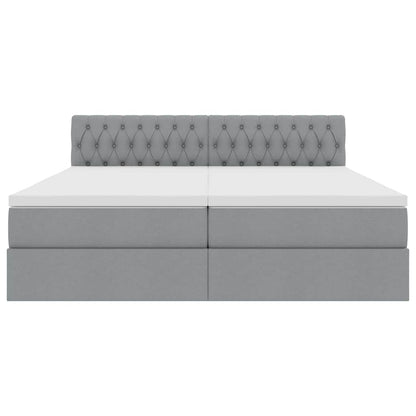 Letto con Contenitore con materasso Grigio chiaro 200 x 200 cm