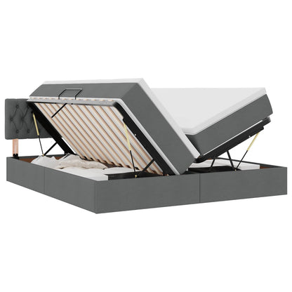 Letto con Contenitore Grigio scuro 200 x 200 cm Pelle Sintetica | homemem39