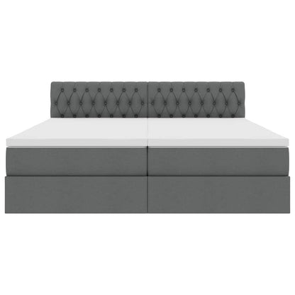 Letto con Contenitore Grigio scuro 200 x 200 cm Pelle Sintetica | homemem39