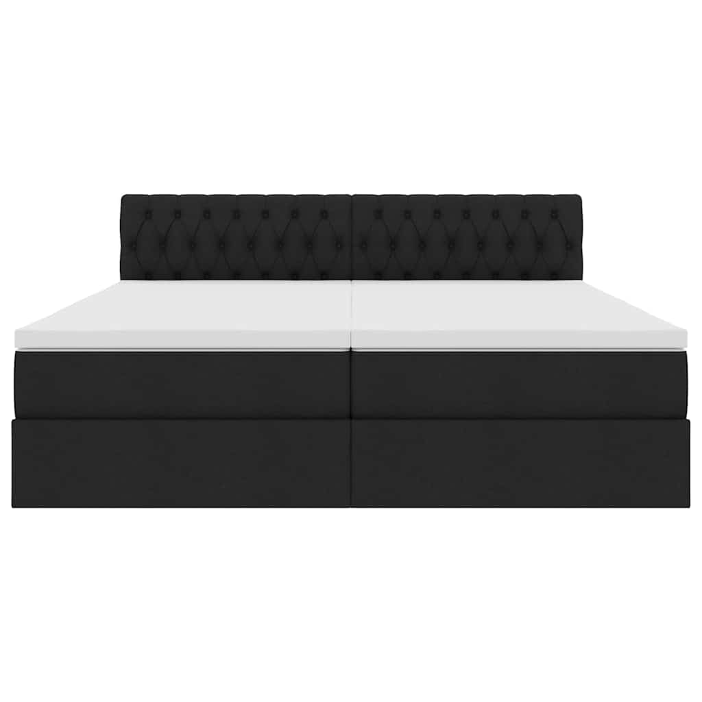 Letto con Contenitore Nero 200 x 200 cm Pelle Sintetica