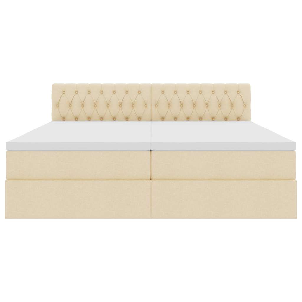 Letto con Contenitore Crema 200 x 200 cm Pelle Sintetica | homemem39