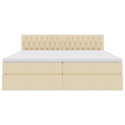 Letto con Contenitore Crema 200 x 200 cm Pelle Sintetica | homemem39
