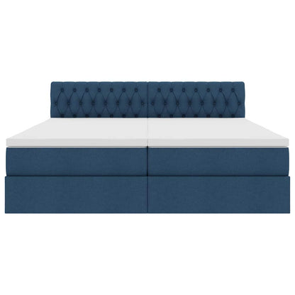 Letto con Contenitore Blu 200 x 200 cm Pelle Sintetica | homemem39