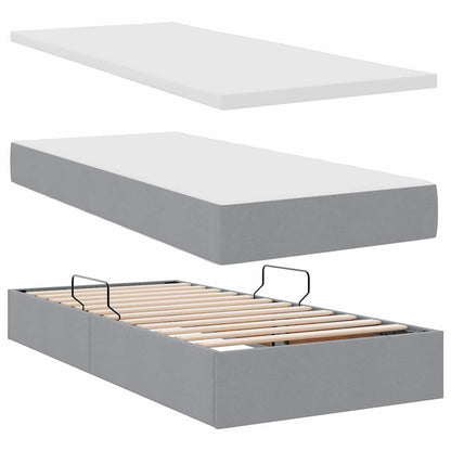Letto con Contenitore con materasso Grigio chiaro 180 x 200 cm | homemem39