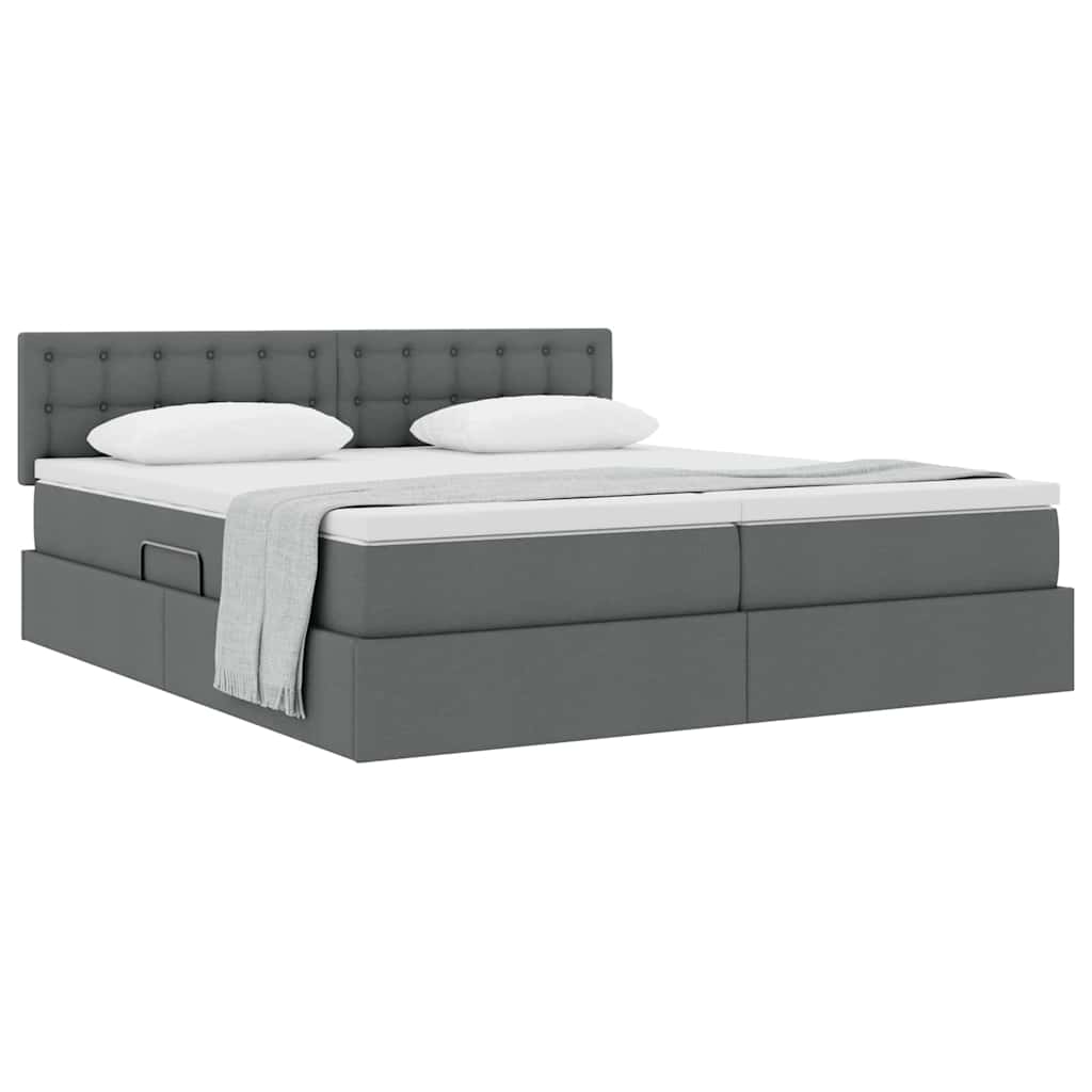 Letto con Contenitore Grigio scuro 180 x 200 cm Pelle Sintetica | homemem39