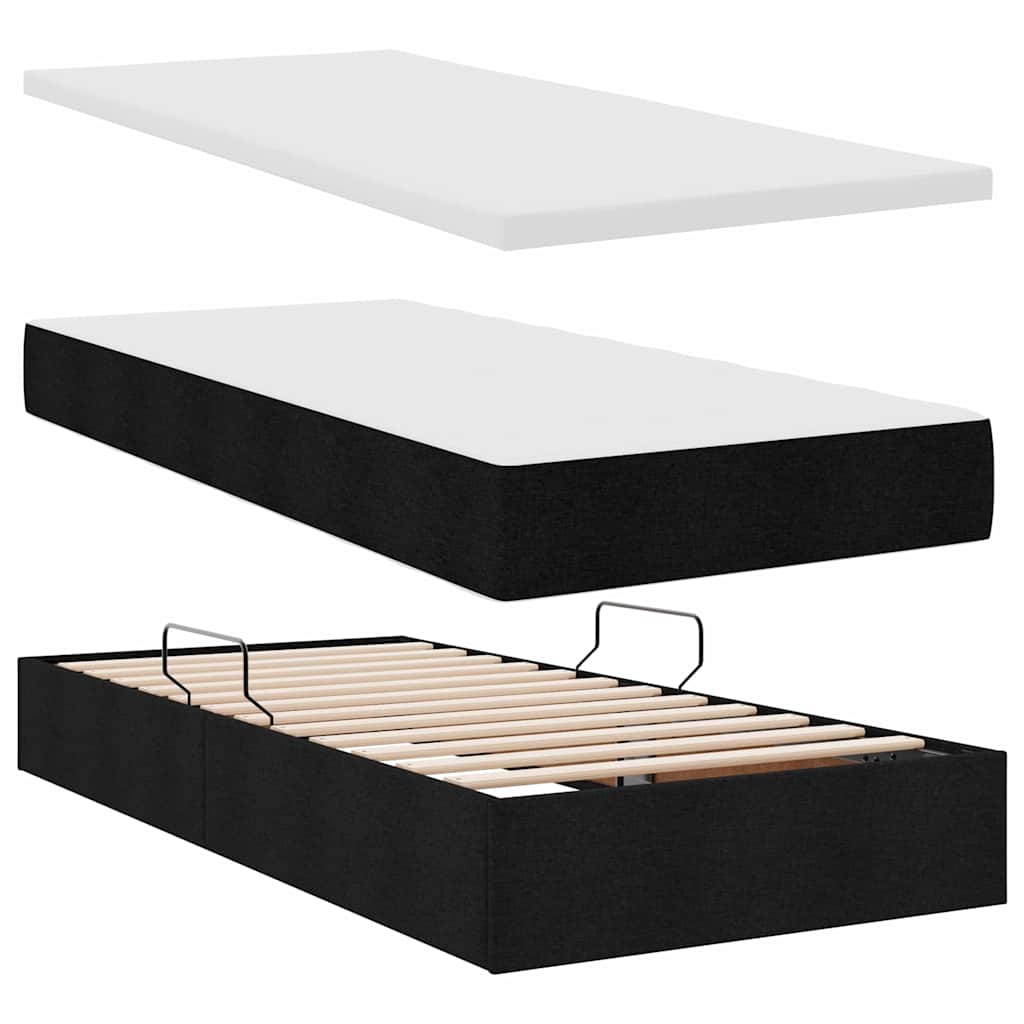 Letto con Contenitore Nero 180 x 200 cm Pelle Sintetica | homemem39