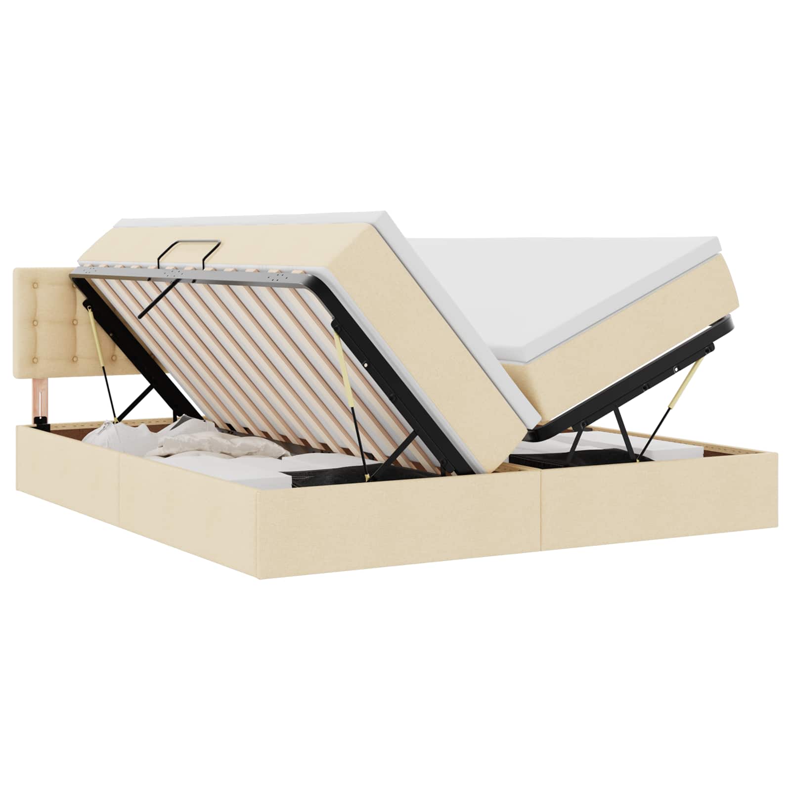 Letto con Contenitore Crema 180 x 200 cm Pelle Sintetica | homemem39