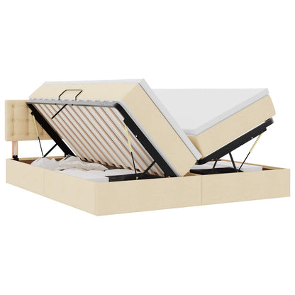 Letto con Contenitore Crema 180 x 200 cm Pelle Sintetica | homemem39