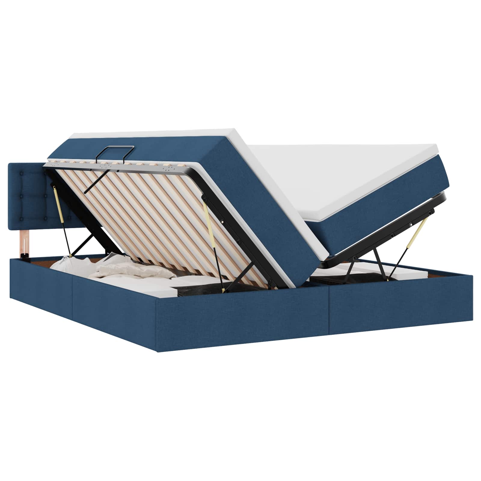 Letto con Contenitore Blu 180 x 200 cm Pelle Sintetica | homemem39