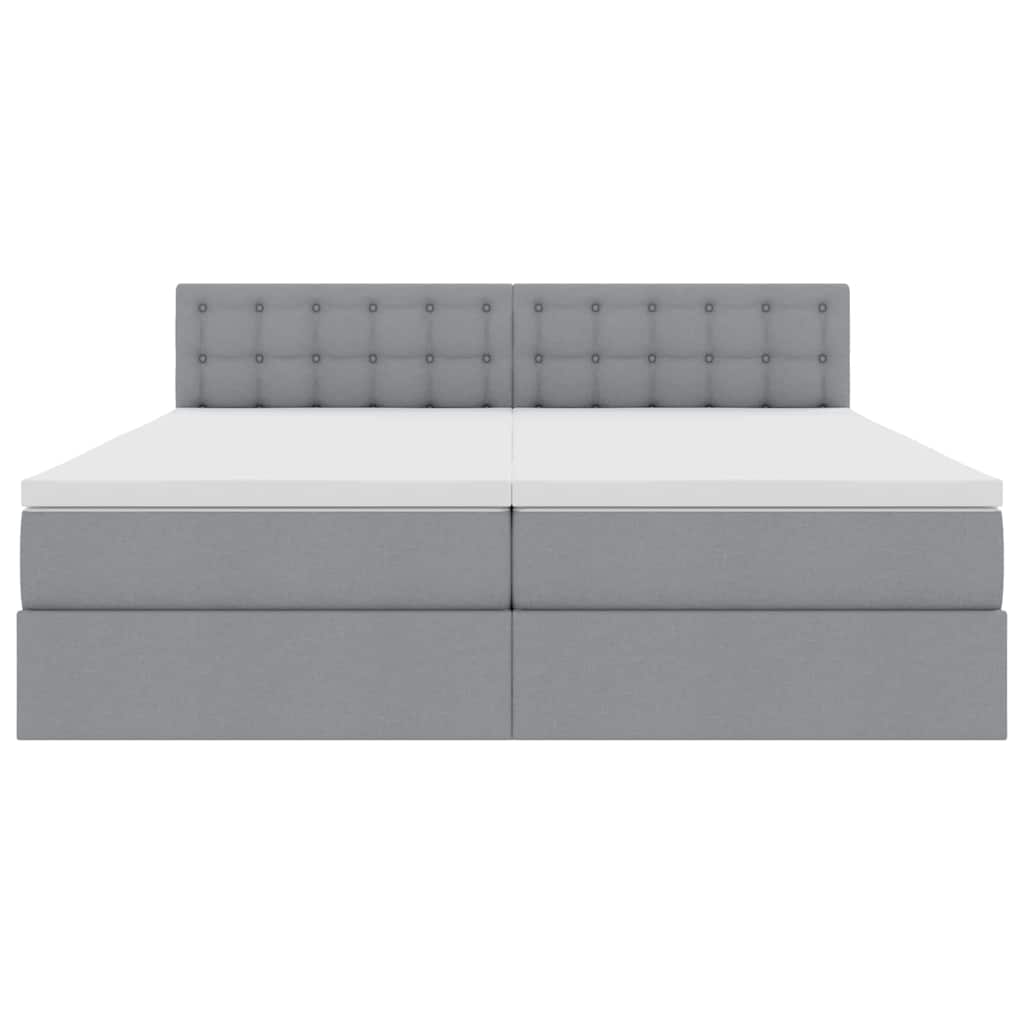 Letto con Contenitore con materasso Grigio chiaro 200 x 200 cm | homemem39
