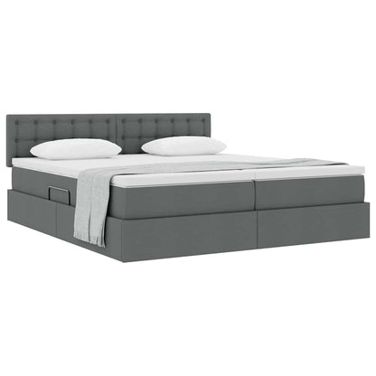 Letto con Contenitore Grigio scuro 200 x 200 cm Pelle Sintetica | homemem39