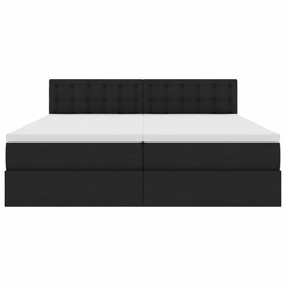 Letto con Contenitore Nero 200 x 200 cm Pelle Sintetica | homemem39