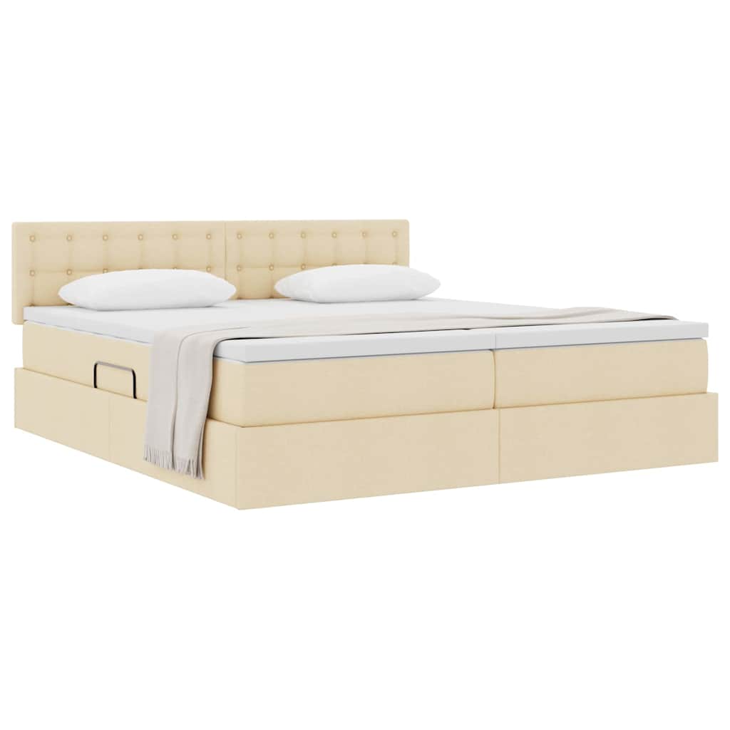 Letto con Contenitore Crema 200 x 200 cm Pelle Sintetica | homemem39