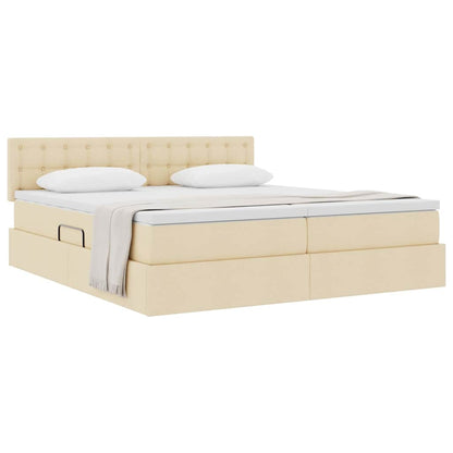 Letto con Contenitore Crema 200 x 200 cm Pelle Sintetica | homemem39