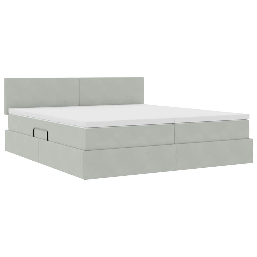 Letto con Contenitore con materasso Grigio chiaro 90 x 200 cm | homemem39