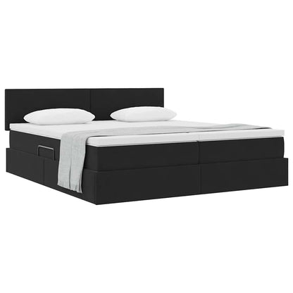 Letto con Contenitore con testiera Nero 90 x 200 cm | homemem39
