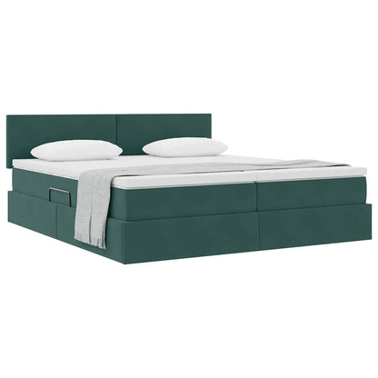 Letto con Contenitore con materasso Verde Scuro 90 x 200 cm | homemem39