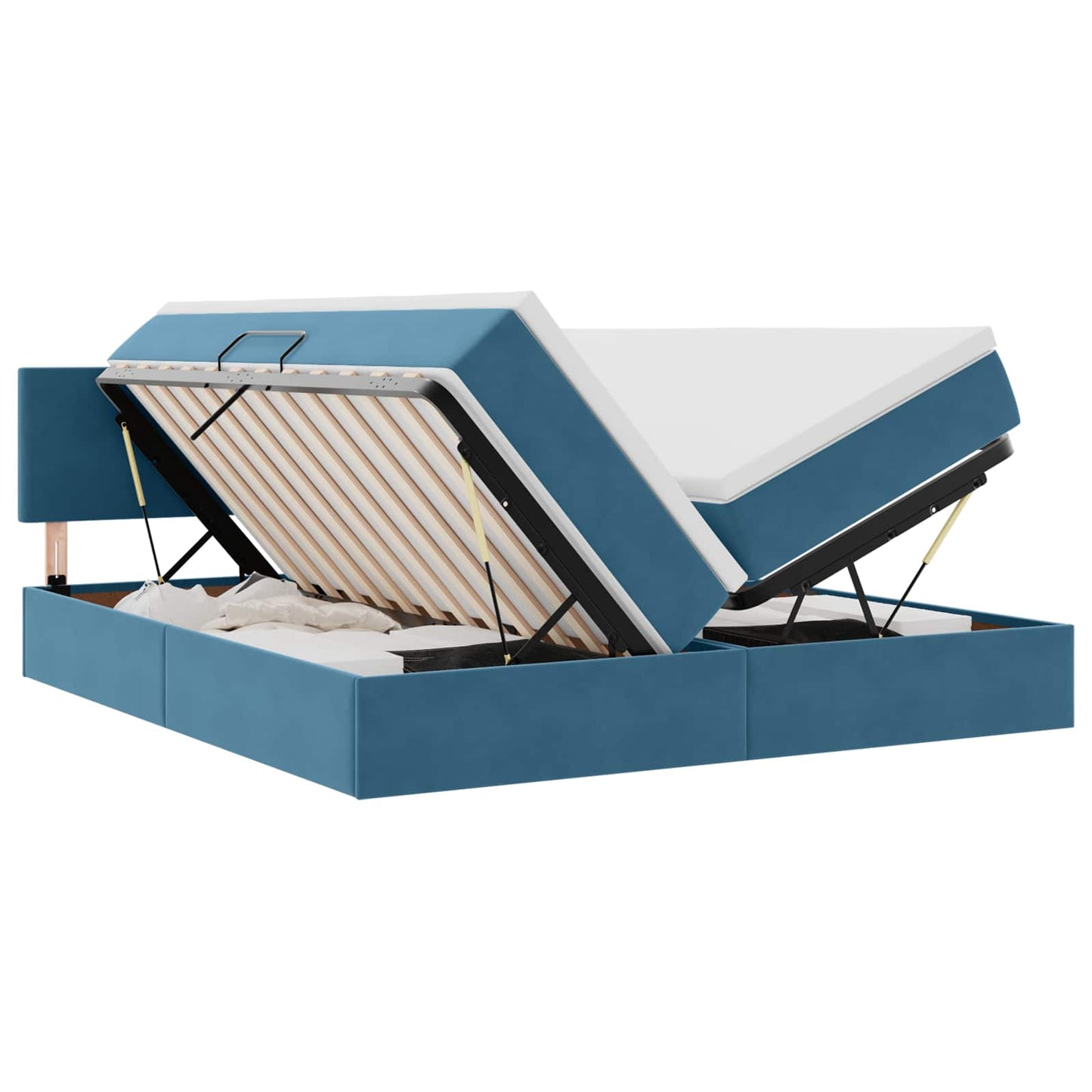 Letto con Contenitore con materasso Blu Scuro 90 x 200 cm | homemem39