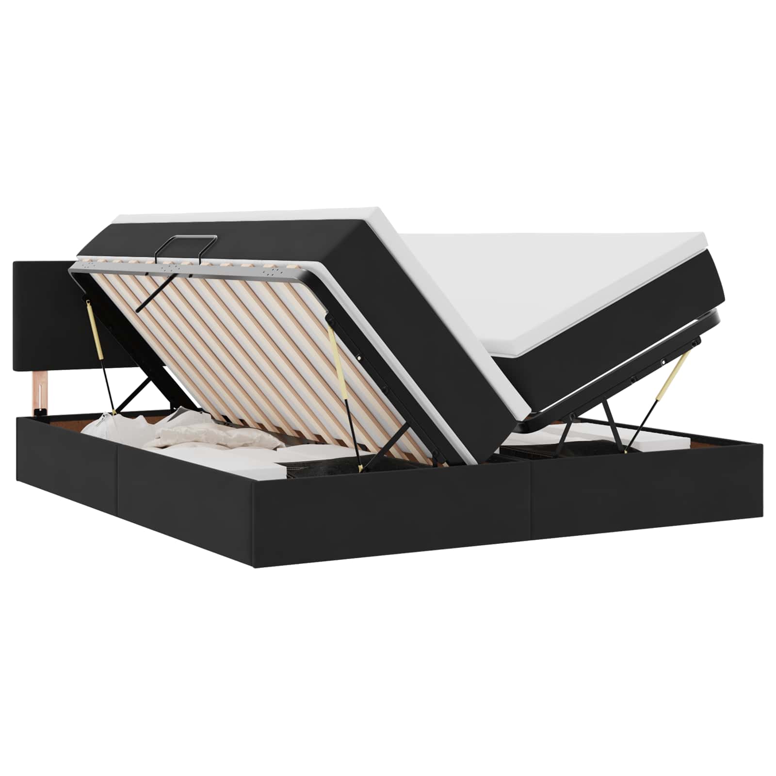 Letto con Contenitore con materasso Nero 100 x 200 cm | homemem39