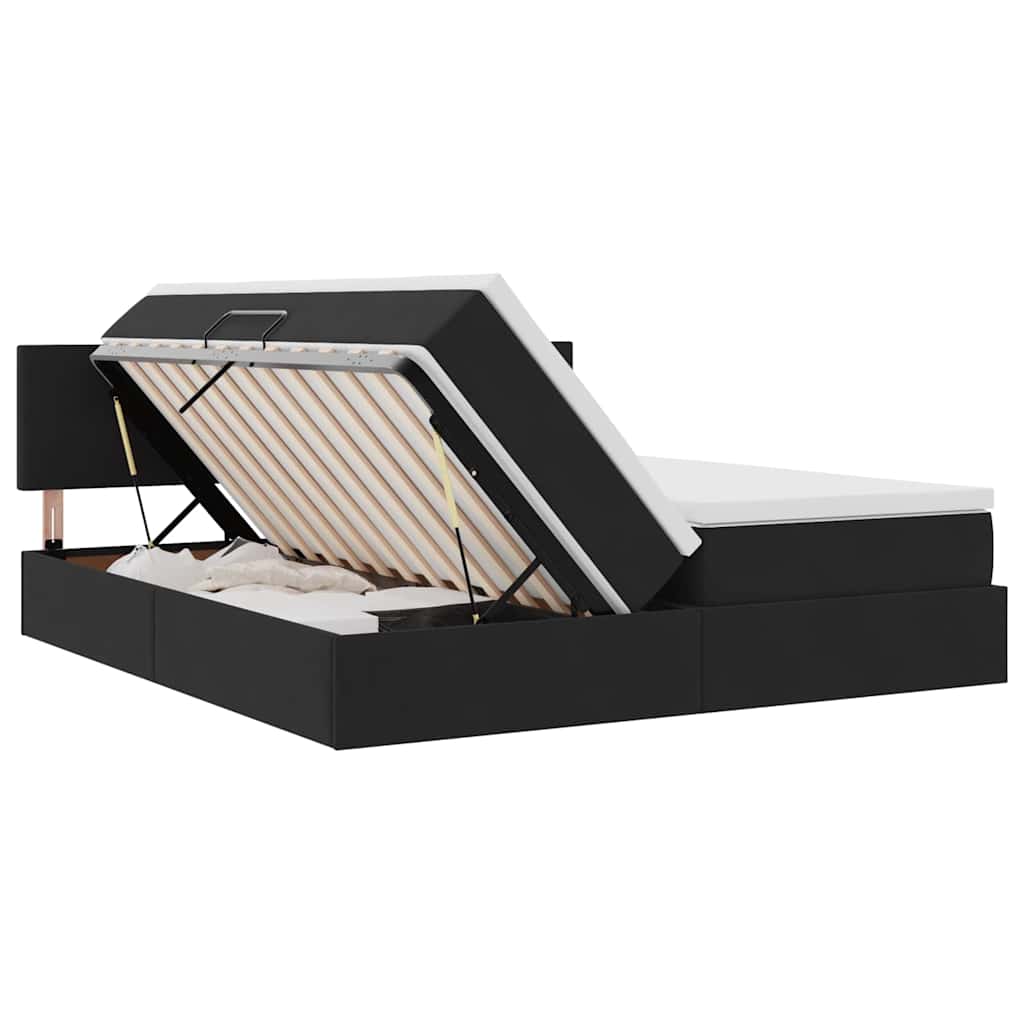Letto con Contenitore con materasso Nero 100 x 200 cm | homemem39