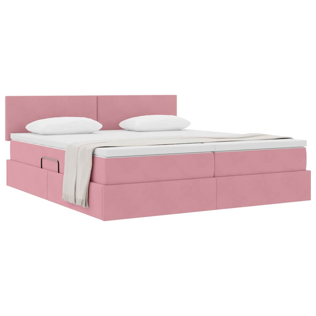 Letto con Contenitore con materasso Rosa 100 x 200 cm | homemem39
