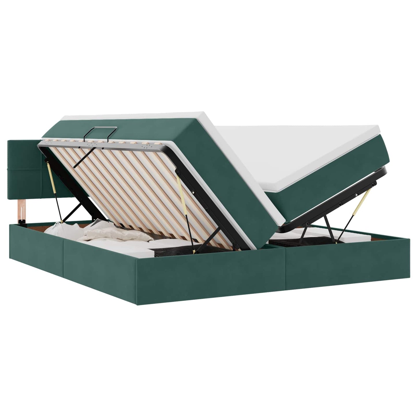 Letto con Contenitore con materasso Verde Scuro 90 x 200 cm | homemem39