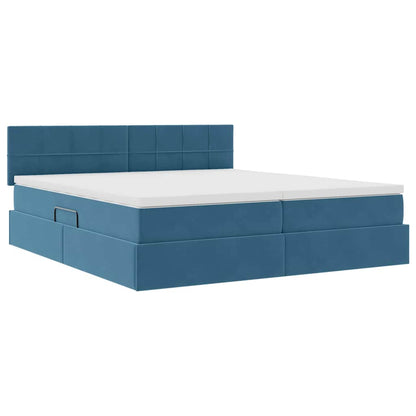 Letto con Contenitore con materasso Blu Scuro 90 x 200 cm | homemem39