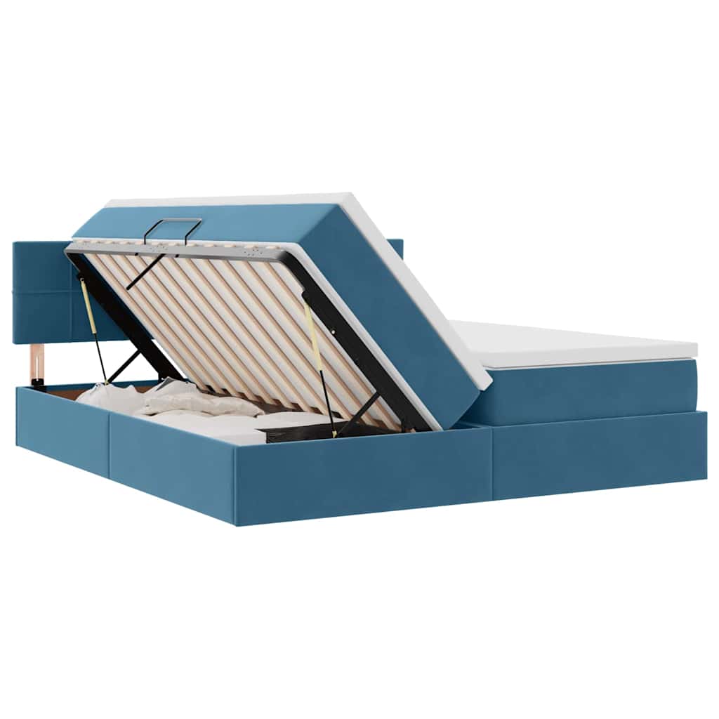 Letto con Contenitore con materasso Blu Scuro 90 x 200 cm | homemem39